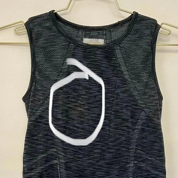Athleta Fastest Track Size XS Black Space Dye Ruched Muscle Tank Seamless Top - Picture 2 of 8